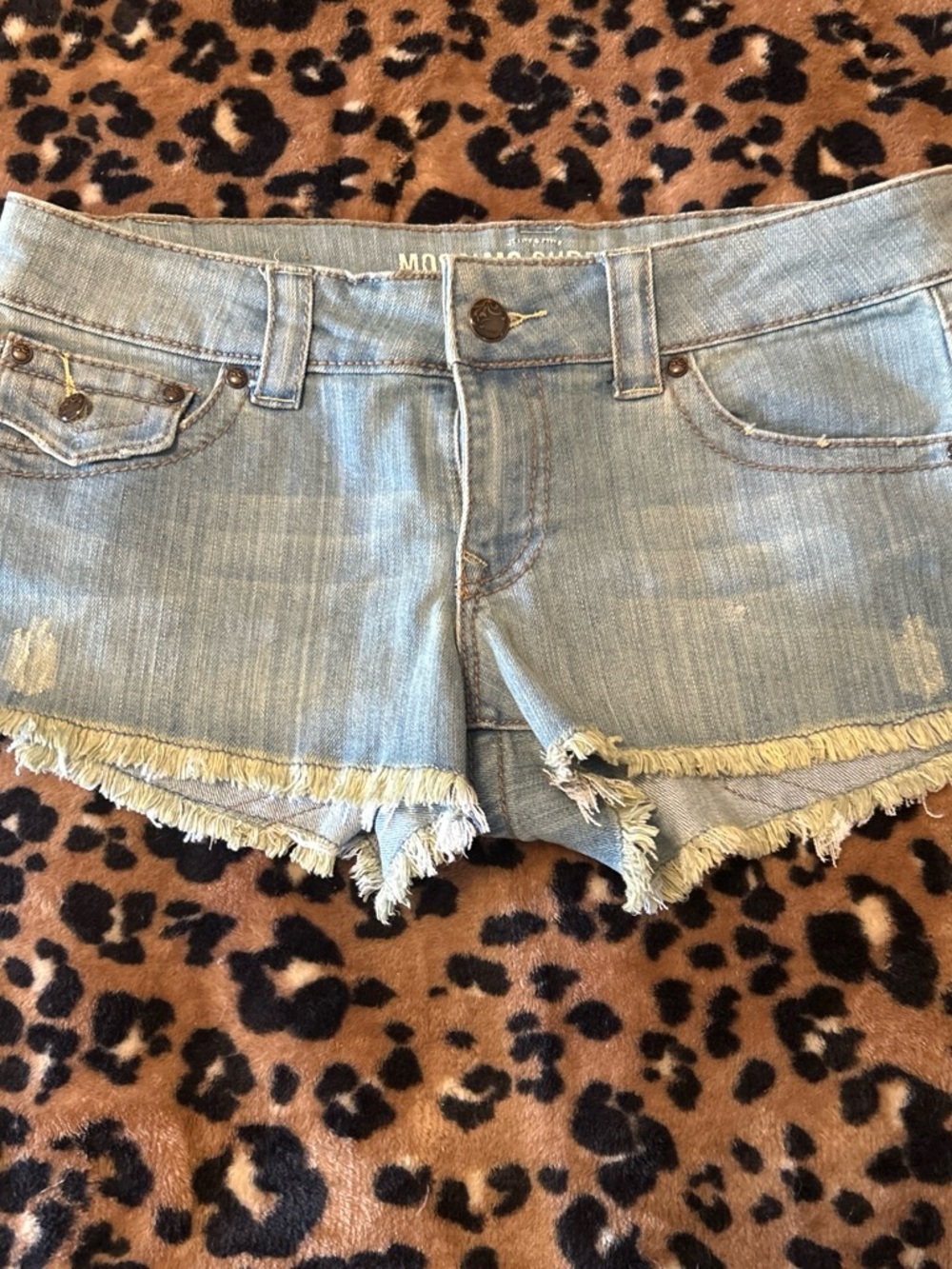Mossimo Supply Co. Light Blue Frayed Hem Denim Shorts